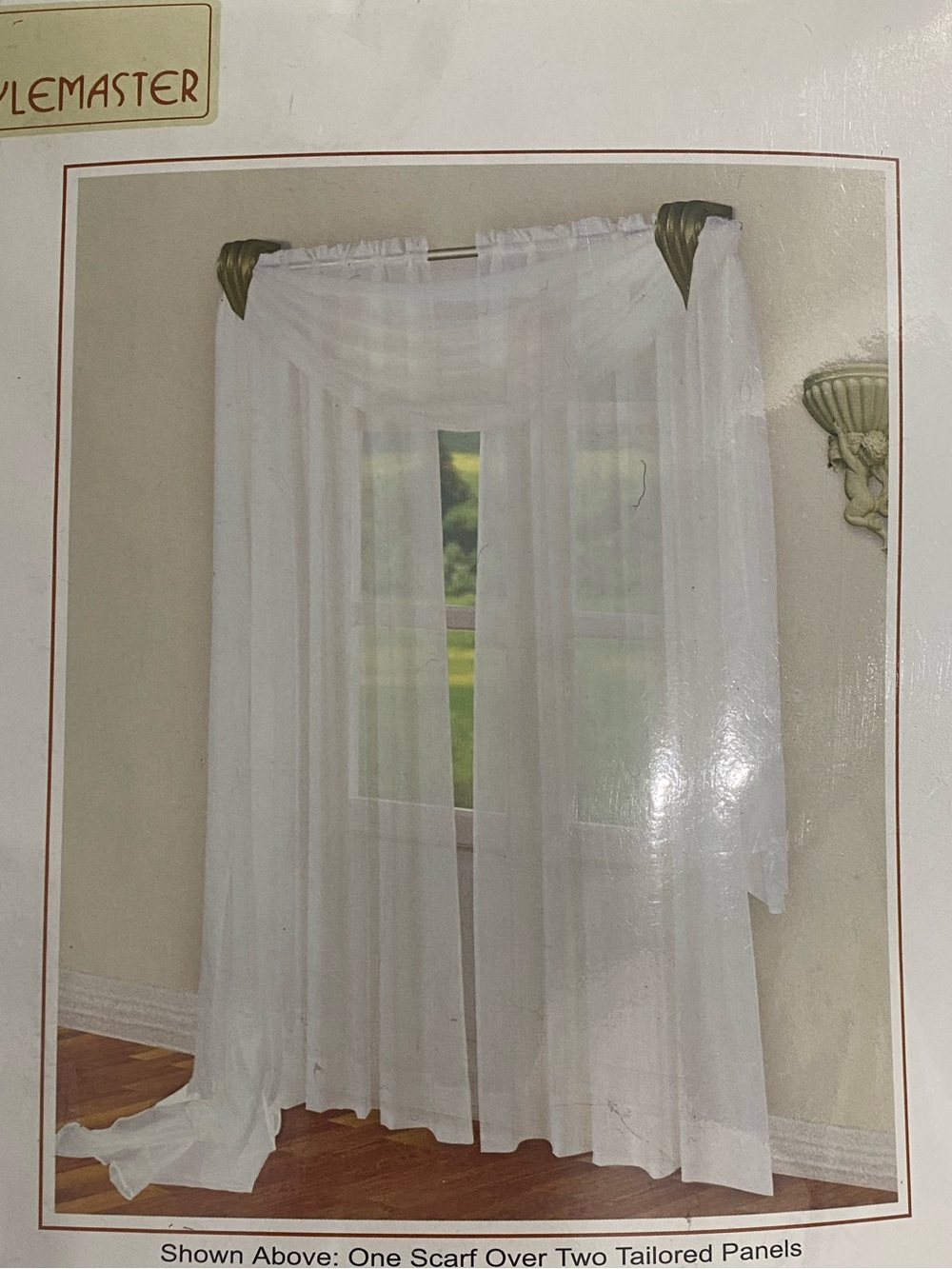 White Sheer Voile Window Scarf